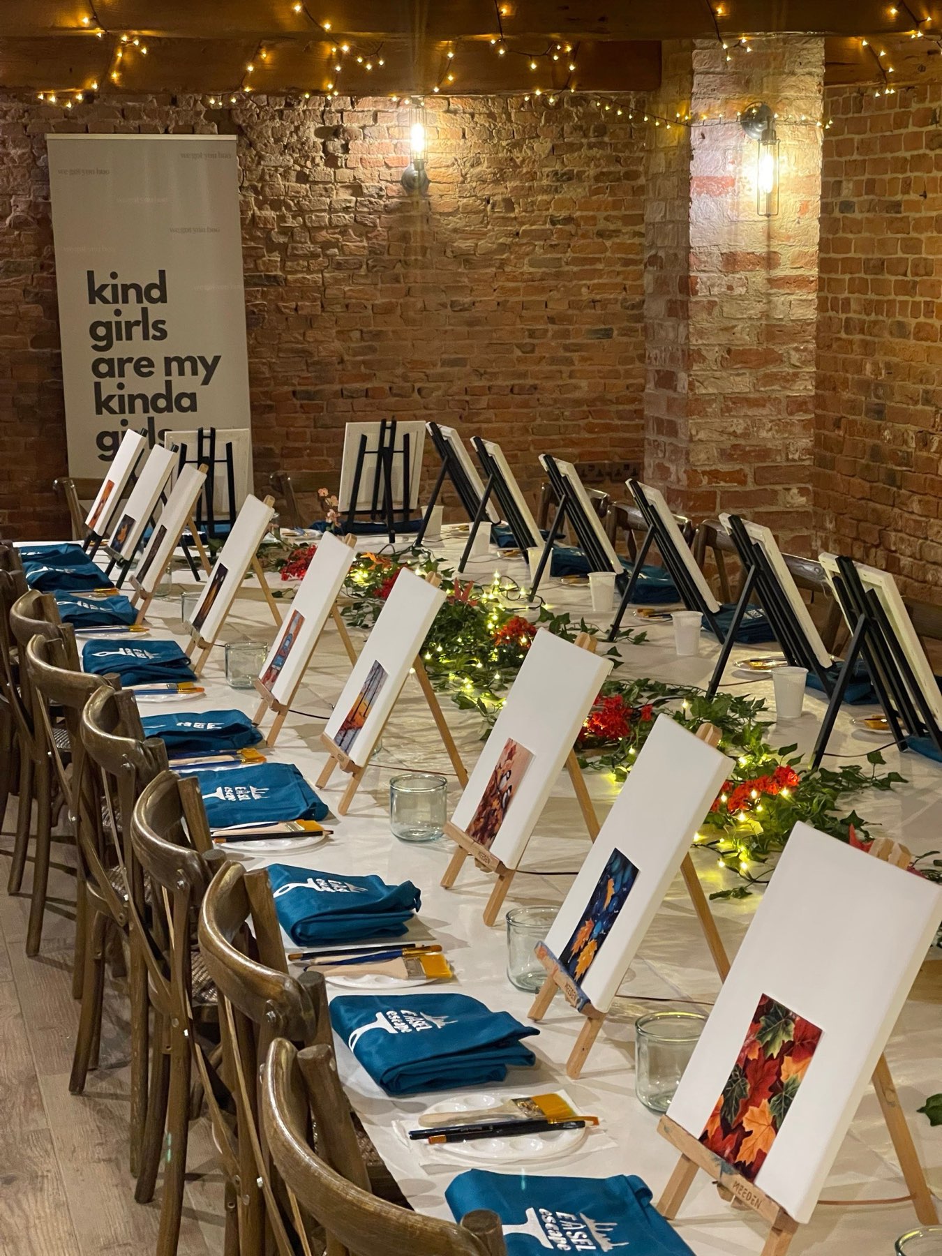 A green function room ready for a private event